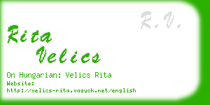 rita velics business card